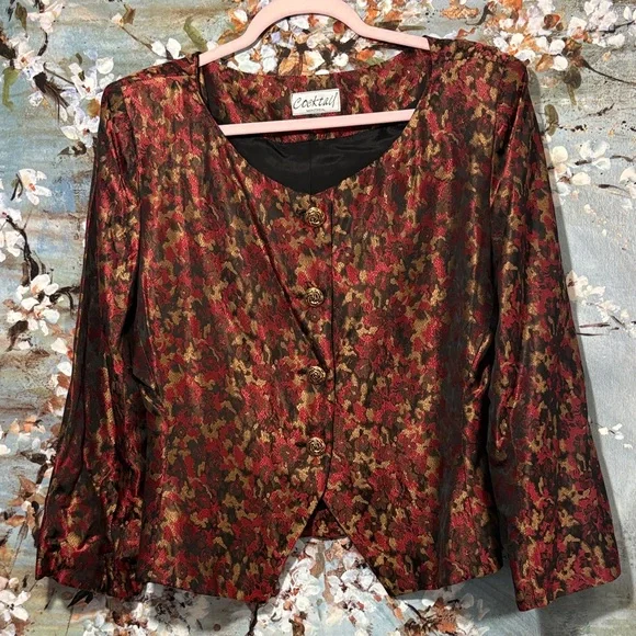 Cocktail Women's Elegant Red and Black jacket gorgeous - Picture 1 of 5